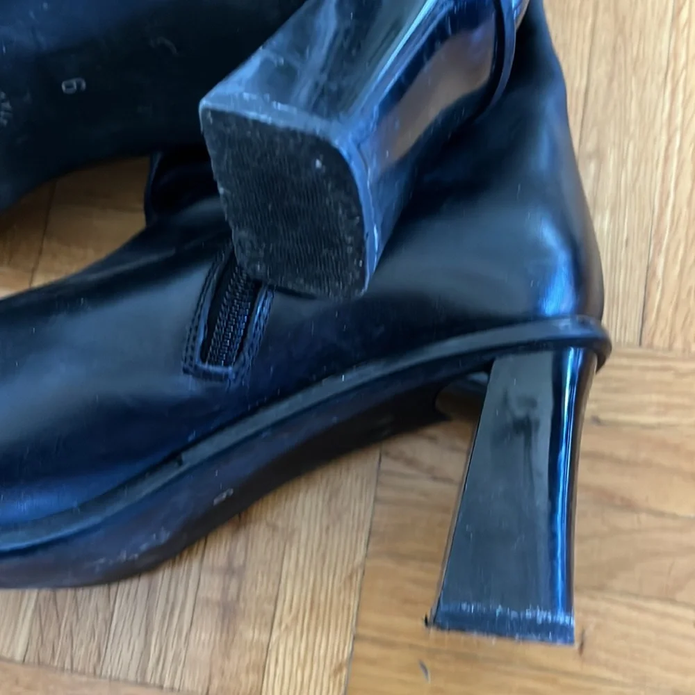 High boots black genuine leather size 9 Italy - Picture 7 of 7